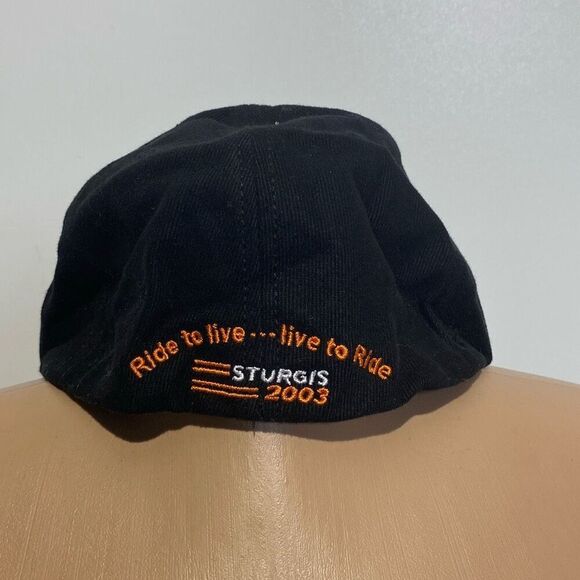 Men's Black 63rd Annual Sturgy Motorcycle Rally 2003 A-Flex Cap Hat Medium - Picture 4 of 10